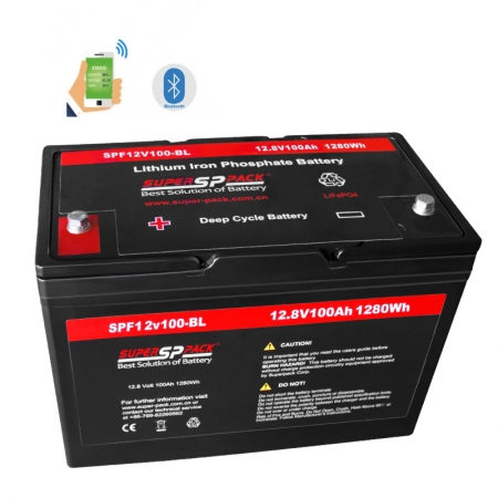 baterías de la casa de rv, versión de bluetooth de la batería de 12v100ah lifepo4 para rv 