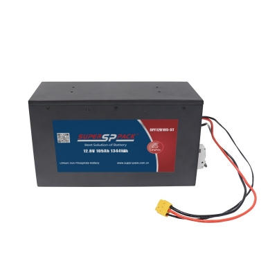 front view of 12.8V 105Ah lithium battery