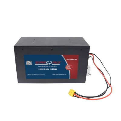 front view of 12.8V 105Ah lithium battery