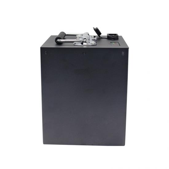 48V 15Ah LiFePO4 battery pack isolated on white background